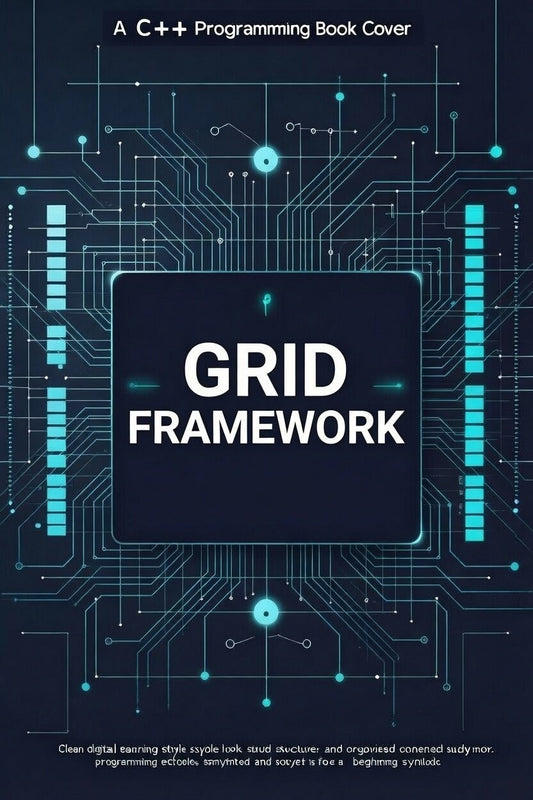 Book cover of 'Grid Framework' with technical design elements on a dark background