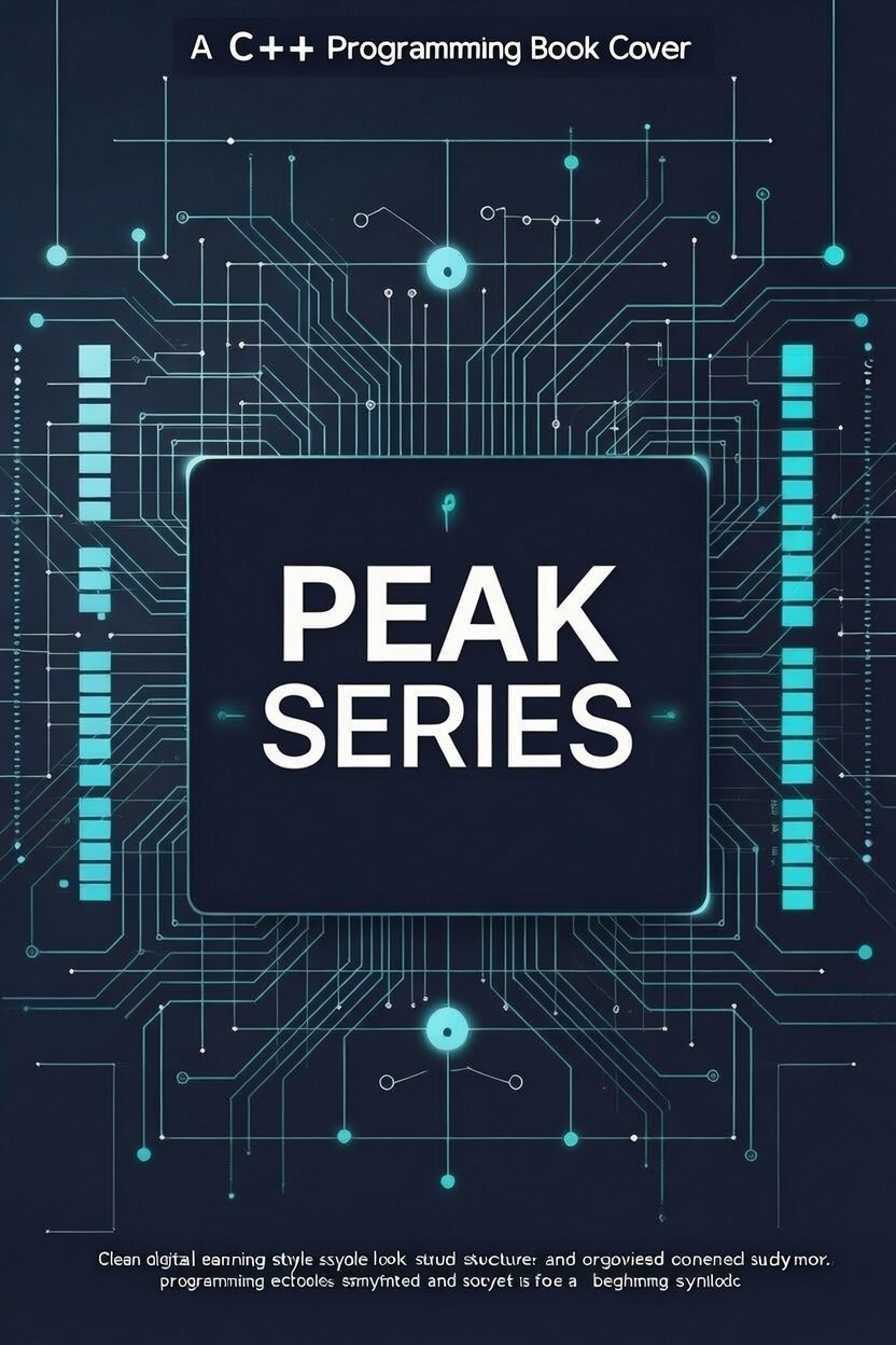 Book cover with 'PEAK SERIES' text on a circuit board design background