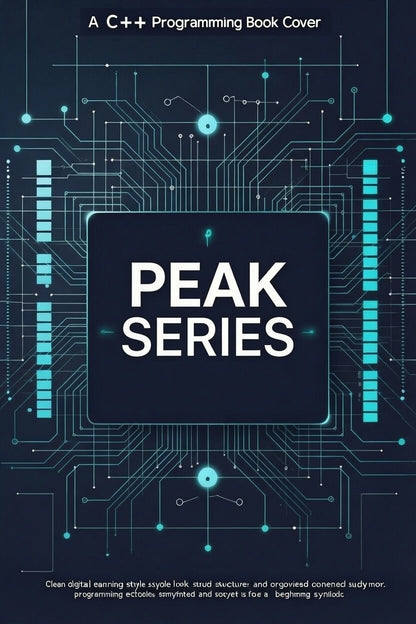 Book cover with 'PEAK SERIES' text on a circuit board design background