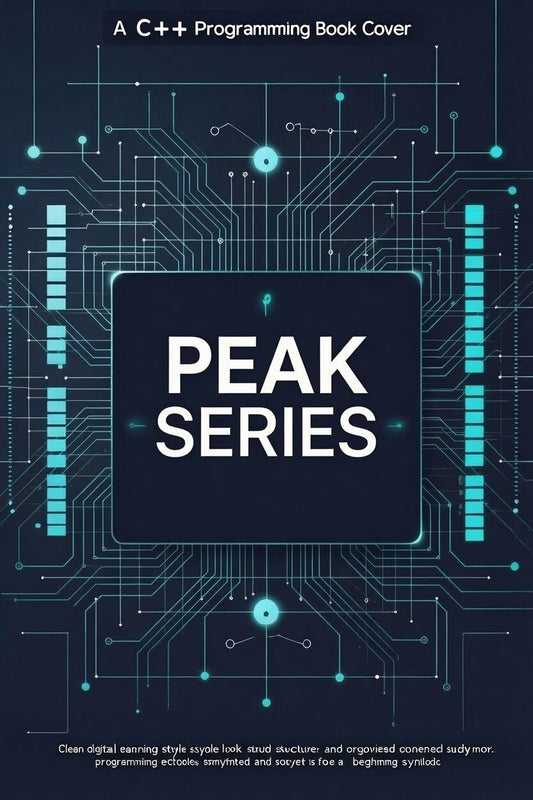 Book cover with 'PEAK SERIES' text on a circuit board design background