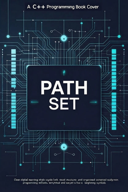 Book cover with 'PATH SET' text on a blue circuit board design