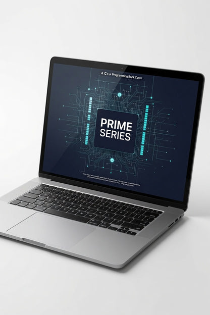 Laptop with 'Prime Series' on screen on a white background